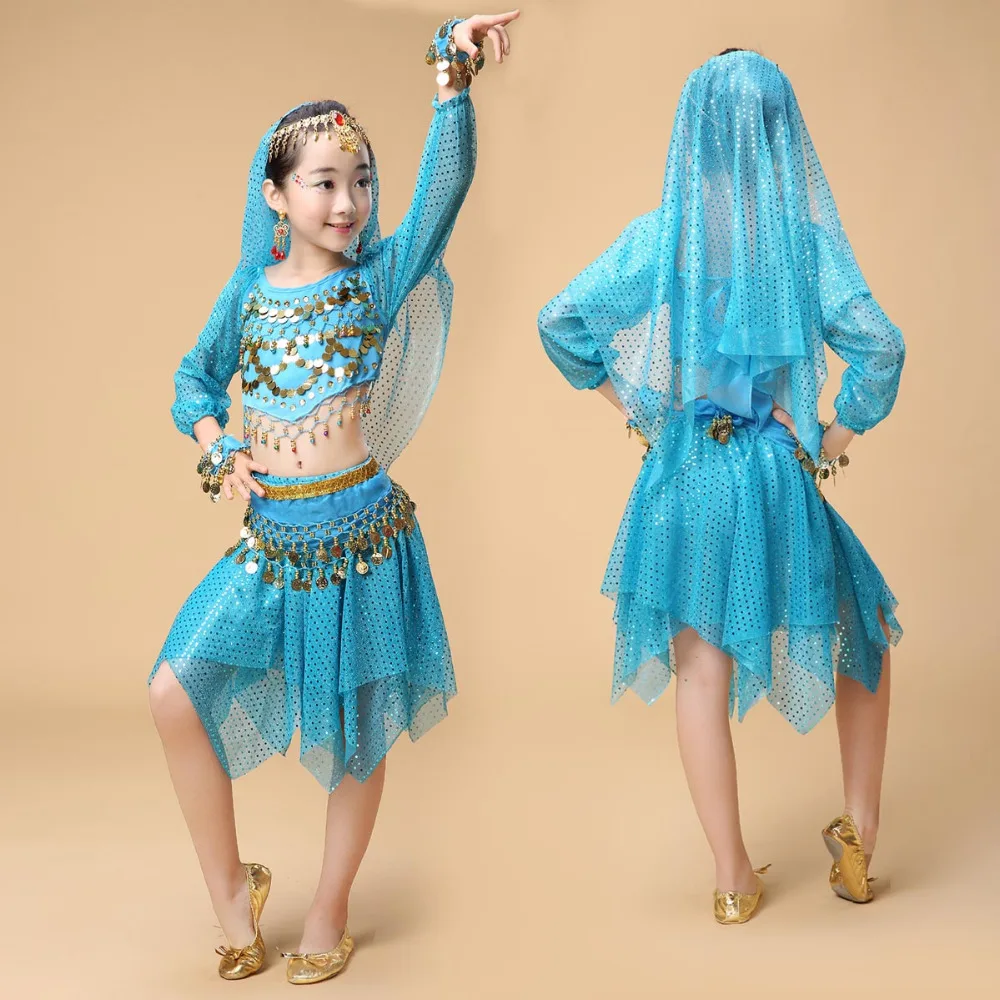 Костюм для девочек в стиле индийского сари 2017 года "Orientale Enfant" для детей, комплект одежды для восточного танца беллидансера.