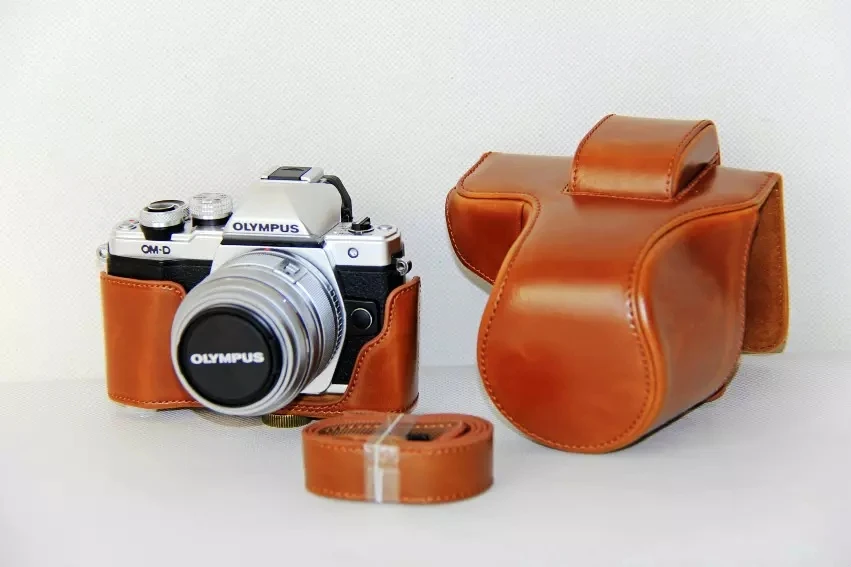 Чехол для камеры из искусственной кожи для Olympus OM-D E-M10 Mark III EM10III EM10 III 14-42 мм чехол для объектива камеры с ремешком