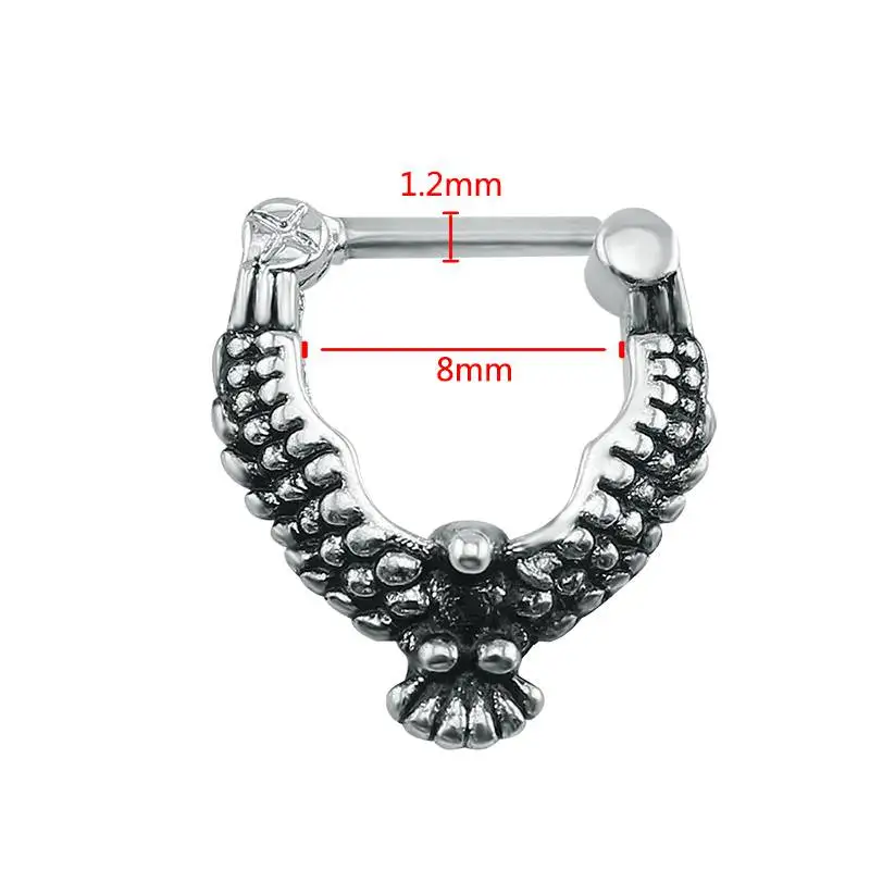 Inner Diameter 8mm 16 г пирсинг носа кольцо индийский нос Перегородка кольцо кликер Нос Кольца пирсинг тела ювелирные изделия обручи Спираль пирсинг для хрящевой части уха подарки - Окраска металла: Inner Diameter 8mm
