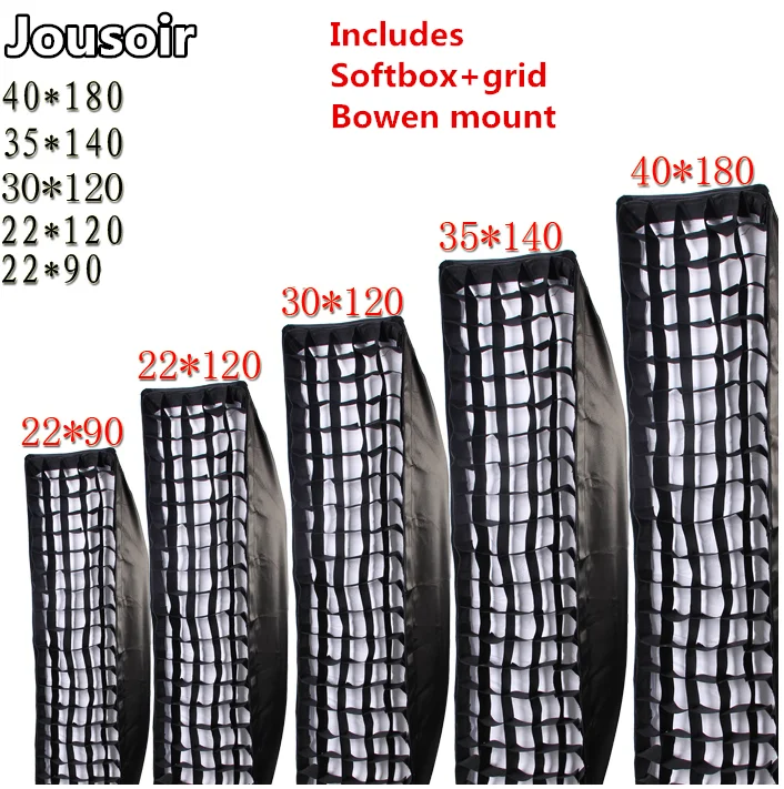 Прямоугольный софтбокс 12 дюймов x 47 30x120 см для фотовспышки|honeycomb grid|strip softboxumbrella