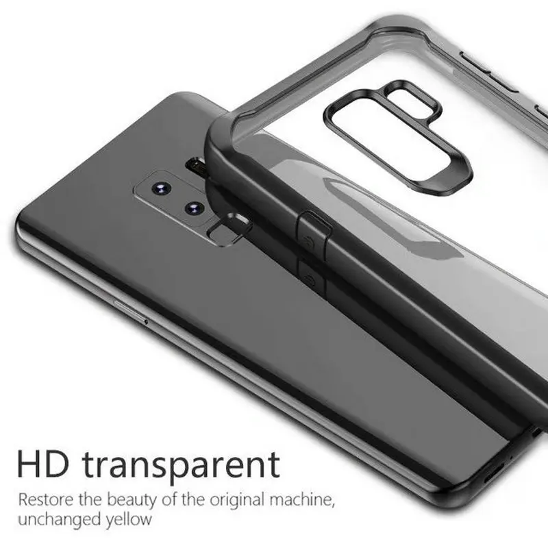 Противоударный акрил чехол для samsung Galaxy S7 край S8 + S9 Plus Ultra Slim принципиально