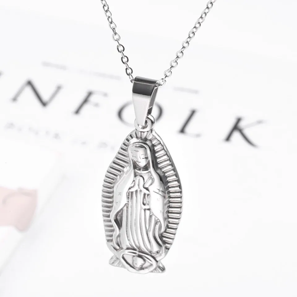 RIR Our Lady кулон «Гваделупа» нержавеющая сталь католические украшения Девы Марии золото серебро ожерелье для религиозного ожерелье s подарок