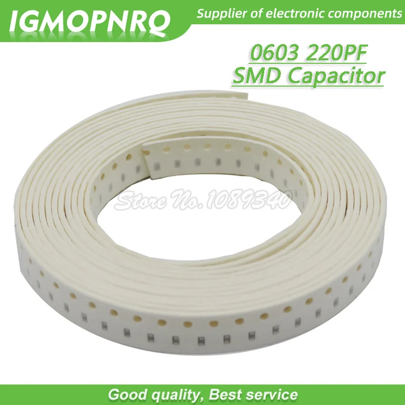 100 шт. 220PF NPO точность 5% 50 в 0603 220P SMD толстая пленка чип многослойный керамический