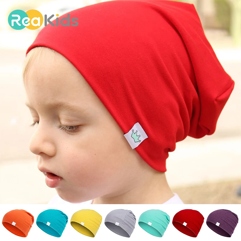 REAKIDS детская шапка для новорожденных, шапка для девочек, тканая осенне-зимняя хлопковая шапка, детская шляпа детская шапочка, одноцветная