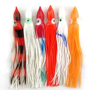 2Pcs/Bag 20cm fishing squid lures Mixed Color artifical soft squid skirts  Plastic Lure Saltwater Oc in India