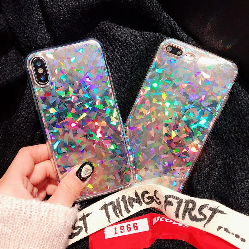 L-FADNUT чехол для iPhone 7 Xr X Xs Max 8 6 S Plus 5 SE Чехол женский мягкий пластиковый с блестками