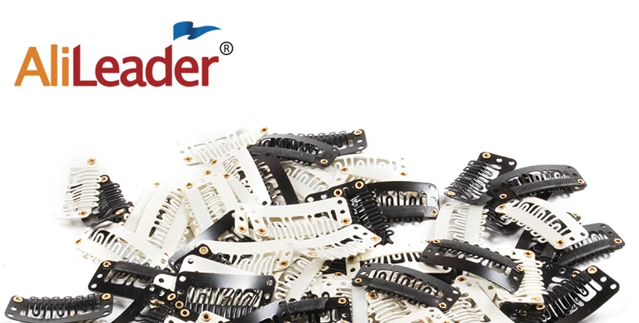 AliLeader, 20 шт., черные зажимы для париков из нержавеющей стали, расчески, защелкивающиеся зажимы с резиной для наращивания волос, парик, сделай сам, 6 зубьев, расческа
