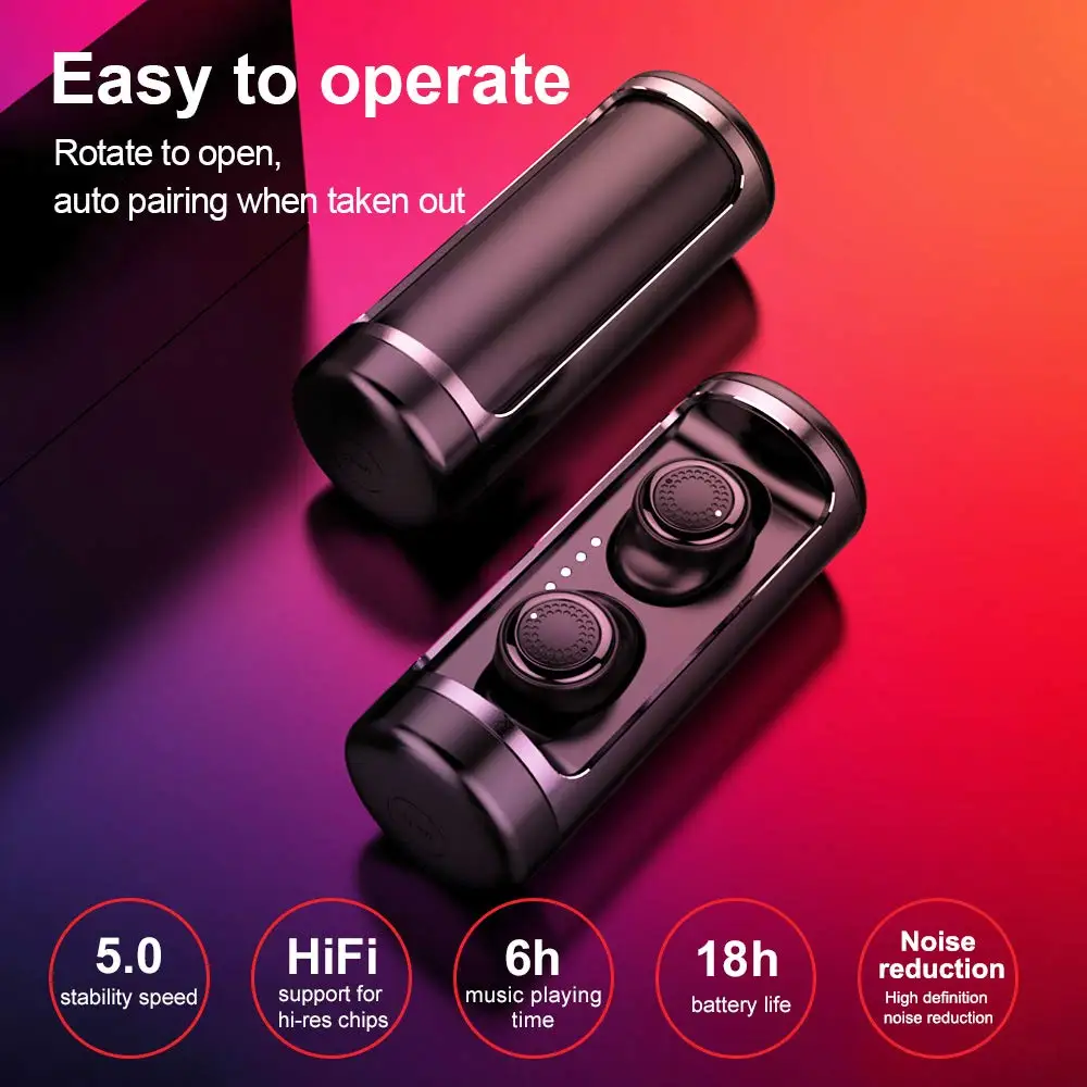 OVEVO Q63 HiFi двойной TWS Bluetooth 5,0 наушники для зарядки 3D стерео гарнитура IPX5 водонепроницаемые спортивные наушники