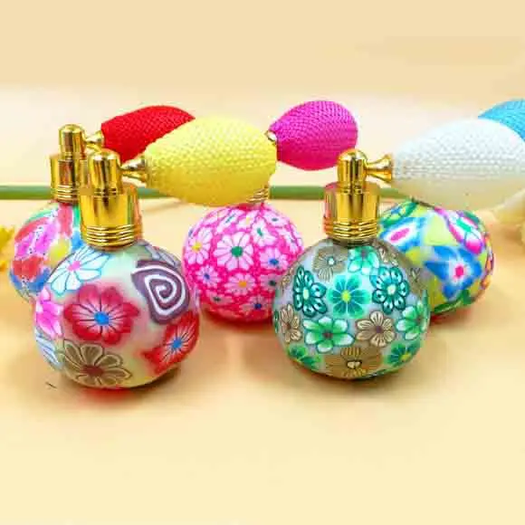 Портативный флакон для духов в форме тыквы цветной цветок глина стеклянный