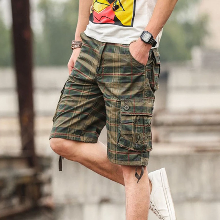 Шорты карго мужские в стиле милитари мешковатые на молнии бермуды скейтборд