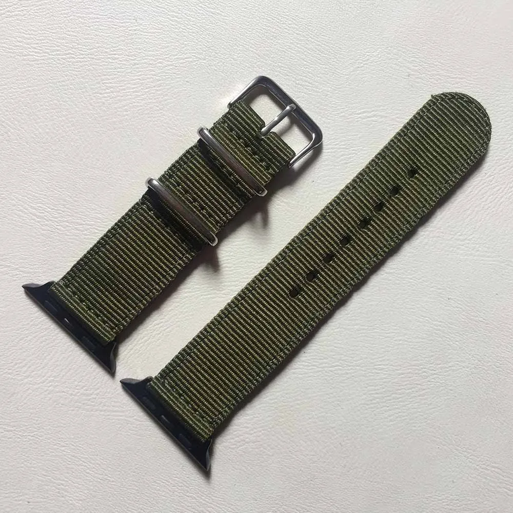 Black Green Нейлоновый спортивный ремешок для часов Apple Watch серии 4 ремешок для часов 42 мм 38 мм ремешок для часов iwatch 1 2 3 40 мм 44 мм черный, зеленый - Цвет ремешка: Black Green