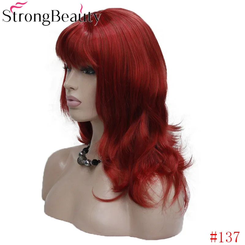 StrongBeauty девушка синтетические натуральные волнистые длинные волосы красный коричневый Косплей парики для женщин 5 цветов