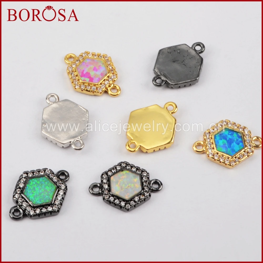 Borosa черный серебристый цвет золото Druzy шестиугольник cz микро проложить