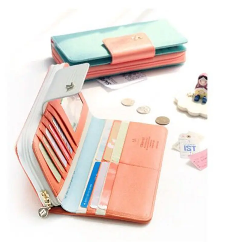 Модный женский кошелек роскошный длинный Feminina кожаный на молнии держатель для