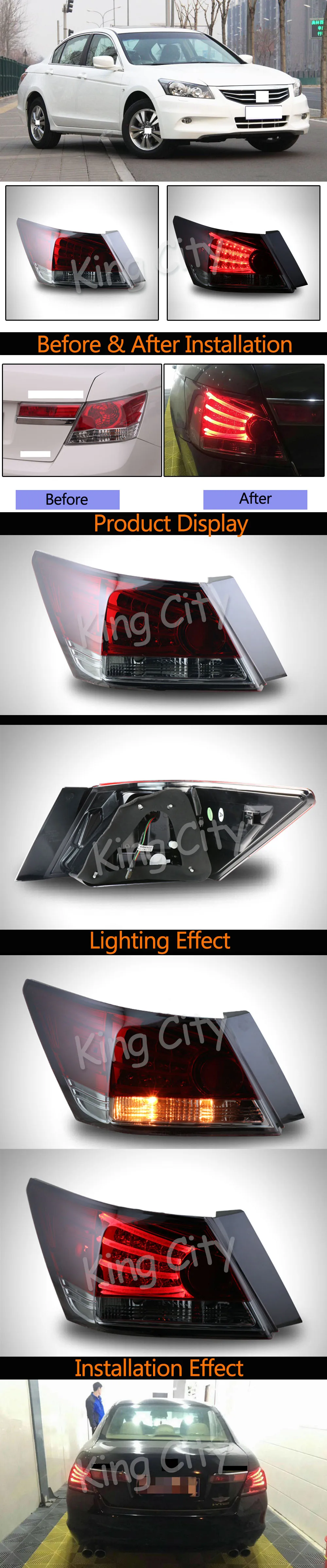 Capqx 2 шт./компл. для Honda Accord 8th 2008-2010 светодиодный задний фонарь тормозной задний фонарь с поворотным сигналом