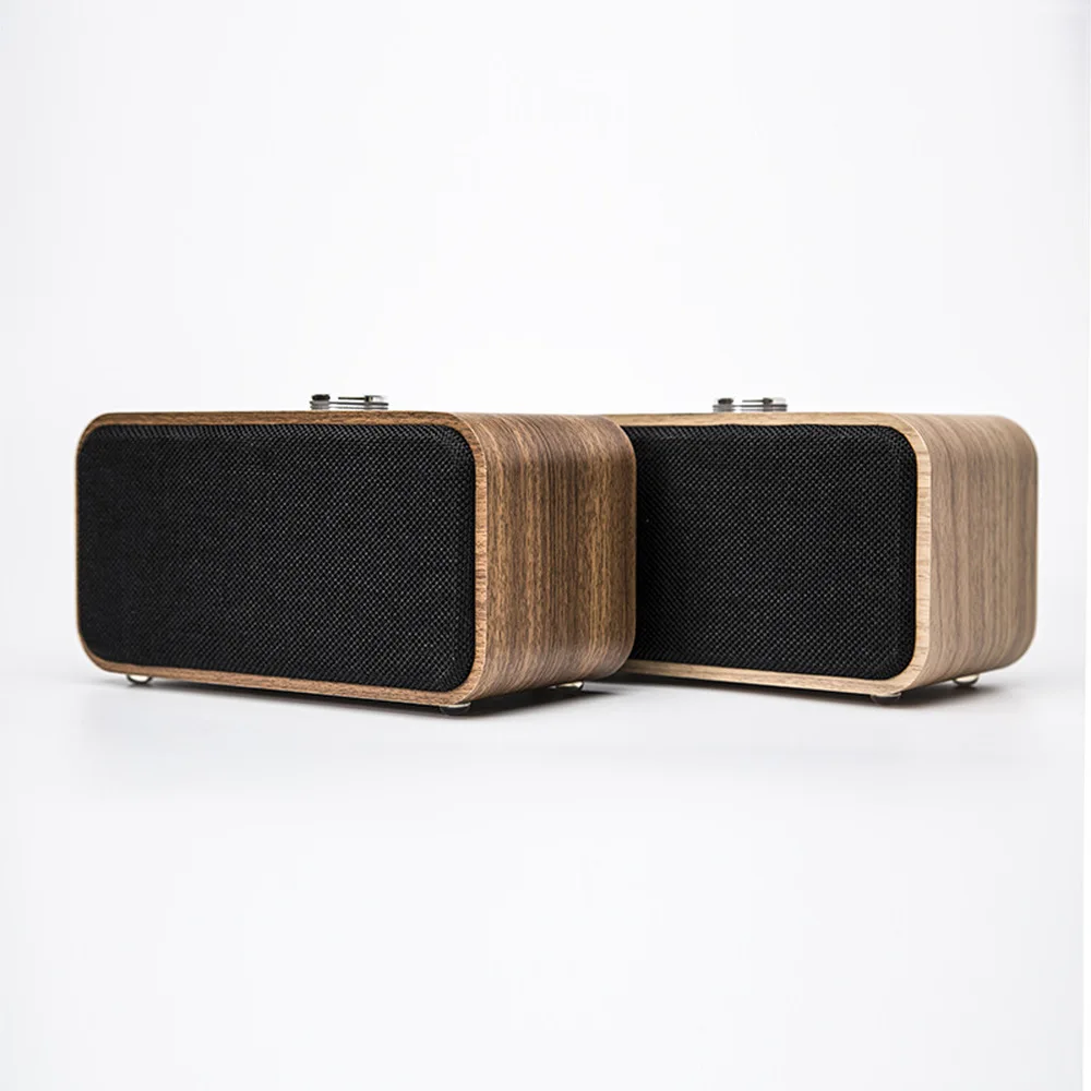 Портативный деревянный беспроводной Bluetooth динамик винтажный FM радио TF карта
