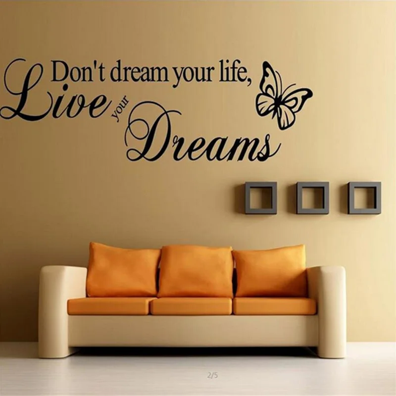 Новая наклейка на стену с надписью Live your Dream переводная Съемная Виниловая для