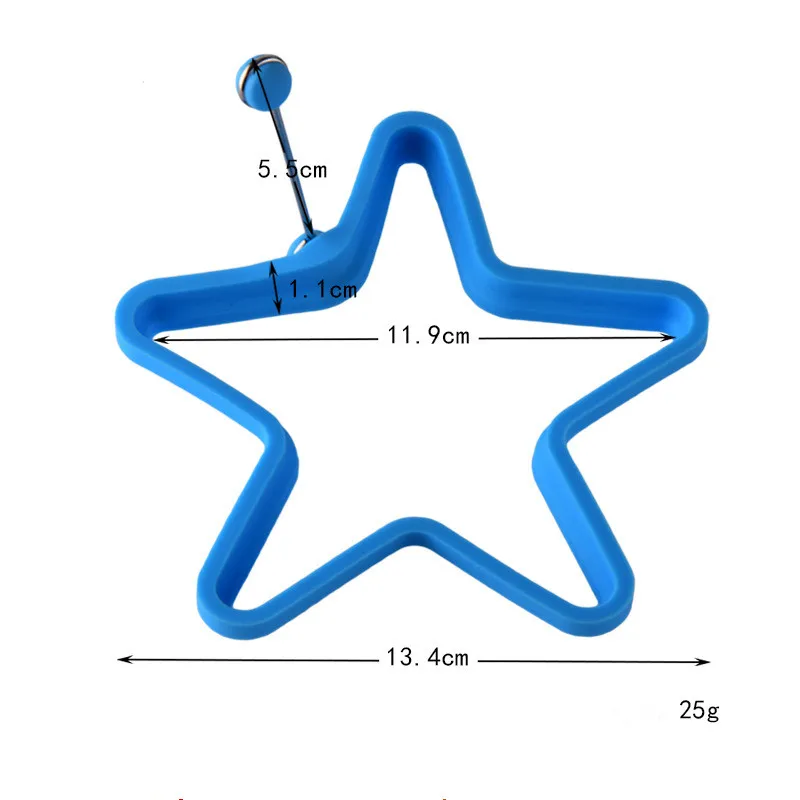 star shape 5 стилей блинница жареное яйцо форма силиконовые формы антипригарное простое управление блинница омлет круглая форма - Цвет: star shape