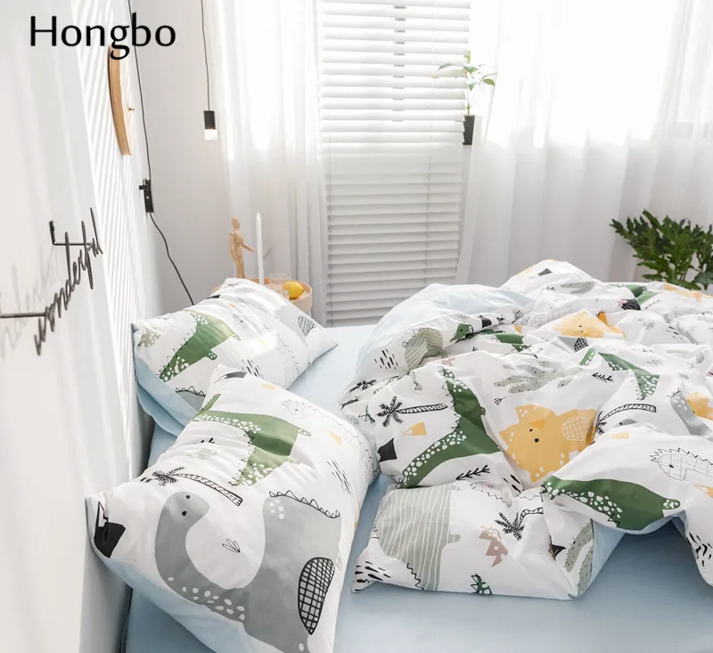 Комплект постельного белья Hongbo с животными пододеяльник простыня динозавром
