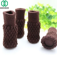 whism 4pcs non slip table legs acrylic chair legs cover knitted furniture feet socks floor protection home furniture protector