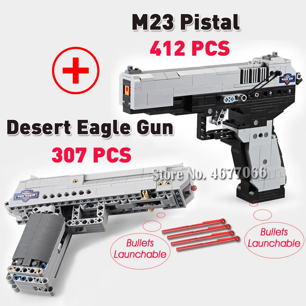 M23 and DE - 719 PCS Cada строительные блоки technic пистолет игрушечные модели и строительство Игрушечная модель пистолета 98k кирпичи развивающие игрушки для детей ww2 игрушки для детей - Цвет: M23 and DE - 719 PCS
