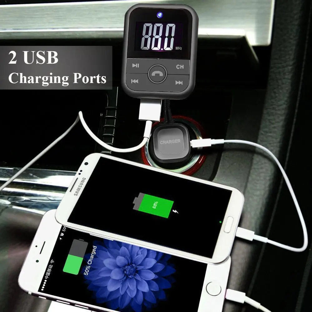 ANLUD Bluetooth Aux Car FM Transmitter USB Charger MP3 Player with AUX SD TF Card Wireless Mp3 Handsfree Transmissor | Автомобили и