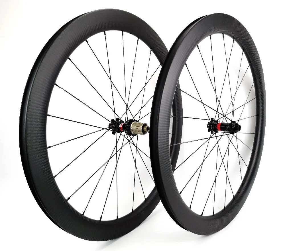 

700C 50mm depth road disc brake carbon wheelset 25mm width Clincher/Tubular Disc Bicycle carbon wheels with 3k twill matte finsh
