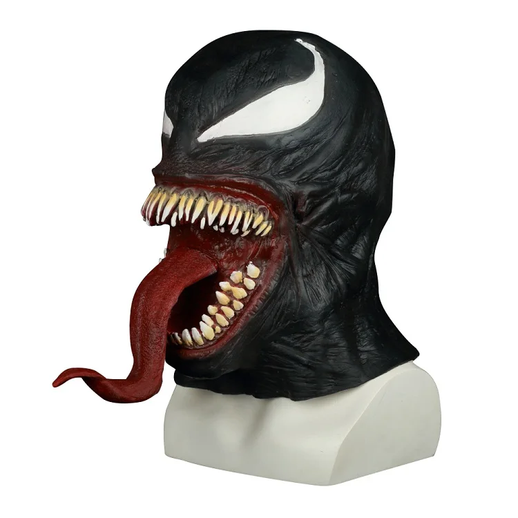1 Spider-Man The Venom Mask Cosplay Spider Man Edward Brock Dark Superhero Venom Latex Masks Helmet Halloween Party Props - Цвет: 1