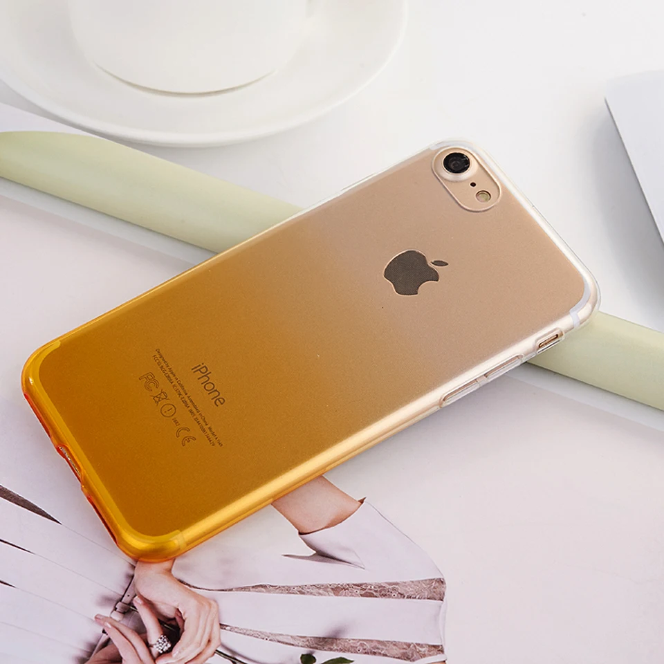 Градиент радужного цвета ТПУ чехол для iPhone 7 SE 5 5S 6 S 8 Plus X силиконовый OnePlus One 3 T