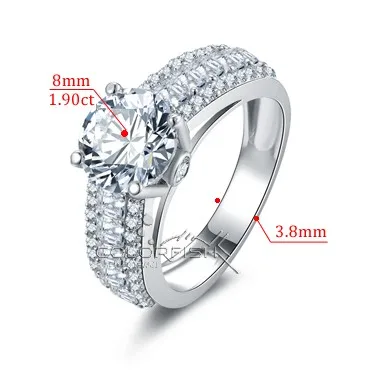 COLORFISH Victoria Wieck Princess Cut обручальные кольца для женщин кольцо с бриллиантом 3 ряда круглое циркониевое кольцо 925 серебряное кольцо