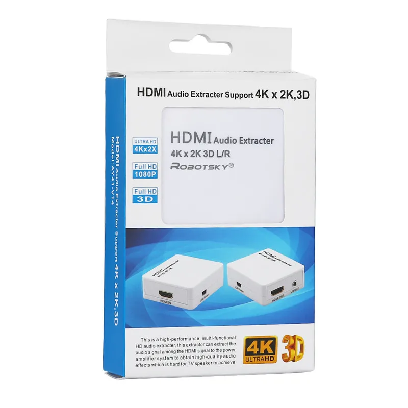 Robotsky 4 К x 2 К HDMI аудио эксрактор 3D HDMI к HDMI с аудио l/r конвертер адаптер для PS4 DVD телеприставки Тетрадь