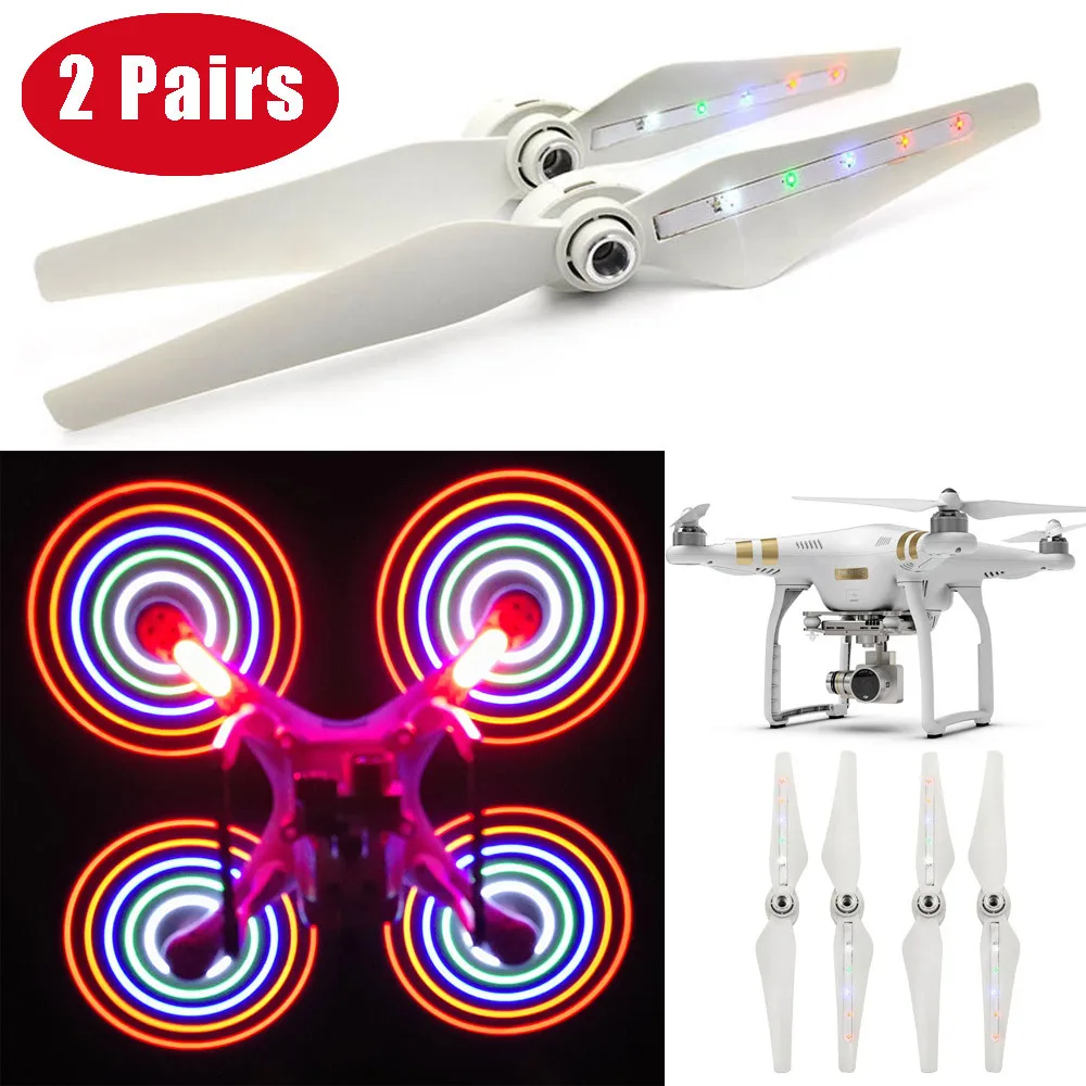 HIPERDEAL 2 пары LED вспышка Пропеллер для DJI Phantom 3 PRO и ADV аксессуары USB Перезаряжаемый