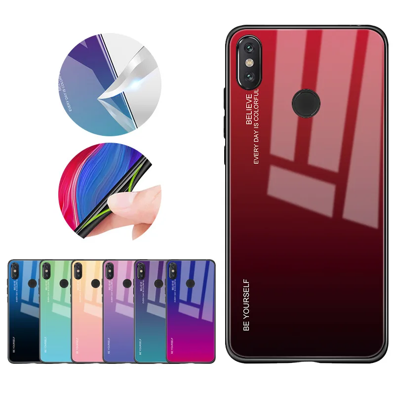 Защитная пленка из закаленного стекла Жесткий ПК чехол для Xiaomi mi A1 8 A2 Lite 6 6X 5X x3 Poco