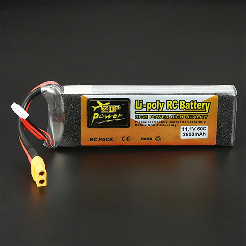 ZOP Power 11 1 В 2800 мАч 3S 60C Lipo аккумулятор XT60 разъем для игрушки на радиоуправлении