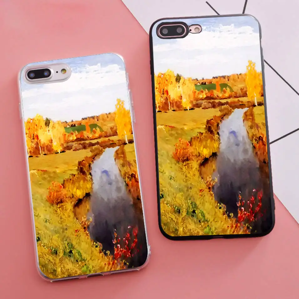 Защитный чехол Isaak Iliich Levitan золотой осенний Мягкий силиконовый для телефона iPhone X