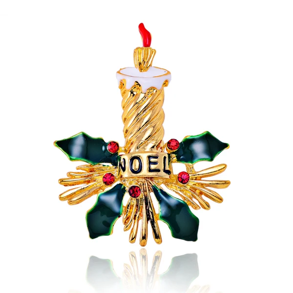 

New Fashion High Quality Unique Christmas Candle Brooch Punk Personality Gift Brooch Factory Direct Price free shipping X0280