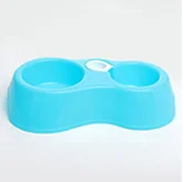 1Pcs Pet Dog Cat Feeder Plastic Dual Port Automatic Feeder Water Drinking Feeding Basin Bowls For Cats Pet Dogs Pet Supplie ZXH - Цвет: blue