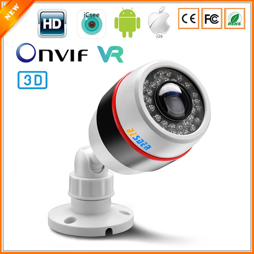 Besder H.264+ широкоугольный 180 3D VR объектив рыбий глаз 2MP/1MP IP камера Onvif P2P Обнаружение электронной почты ночное видение CCTV камера наблюдения