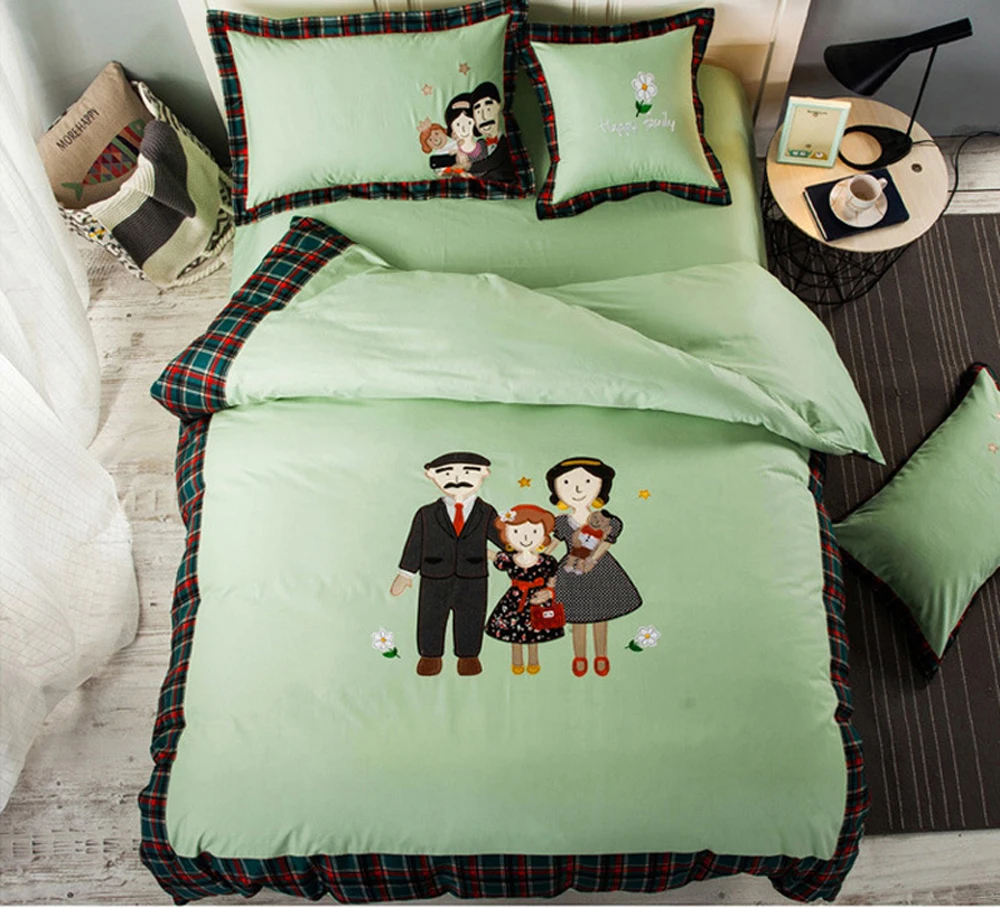 С рисунками для мальчиков и девочек 100% хлопковое постельное белье наборы дети