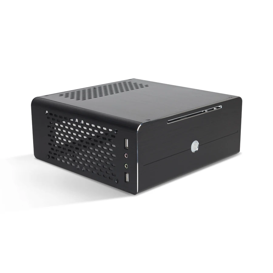 Realan алюминиевый мини ПК itx настольный чехол с источником питания E i7 слоты черный