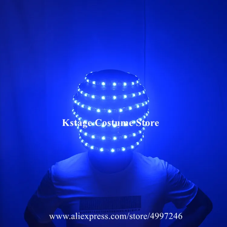 Светодиодные костюмы для бальных танцев RE01 шлем с RGB подсветкой программируемый