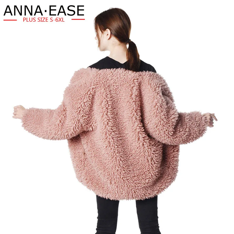 

Casual Plus Size Winter Women Faux Fur Coat Artificial Fur Pink Fur Jacket Women Furry Teddy Jacket