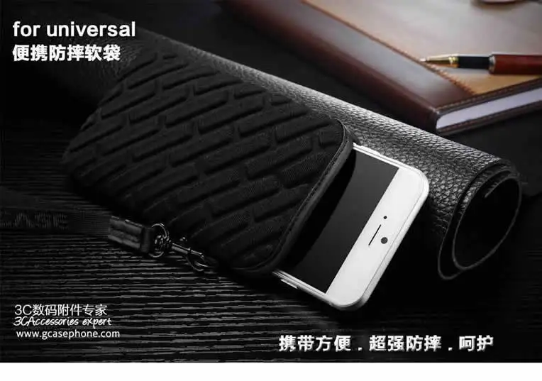 Чехол для телефона из неопрена Gcase 4,"-5,5"-6," универсальная Противоударная сумка для мобильного телефона с ремешком на запястье