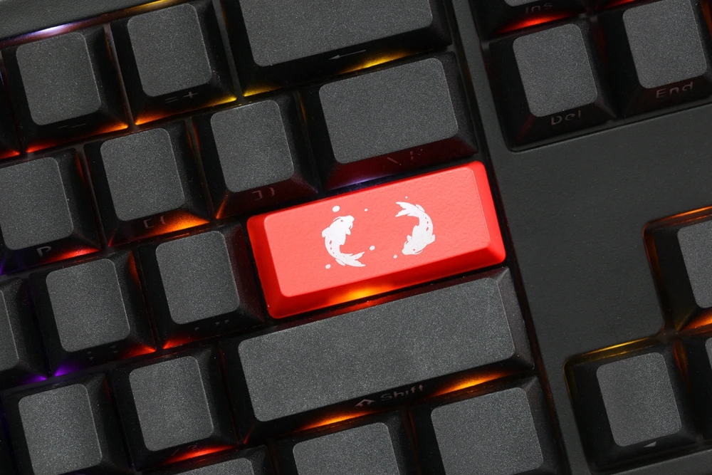 Новинка просвечивающие колпачки для ключей ABS koi fish черные красные изготовленные
