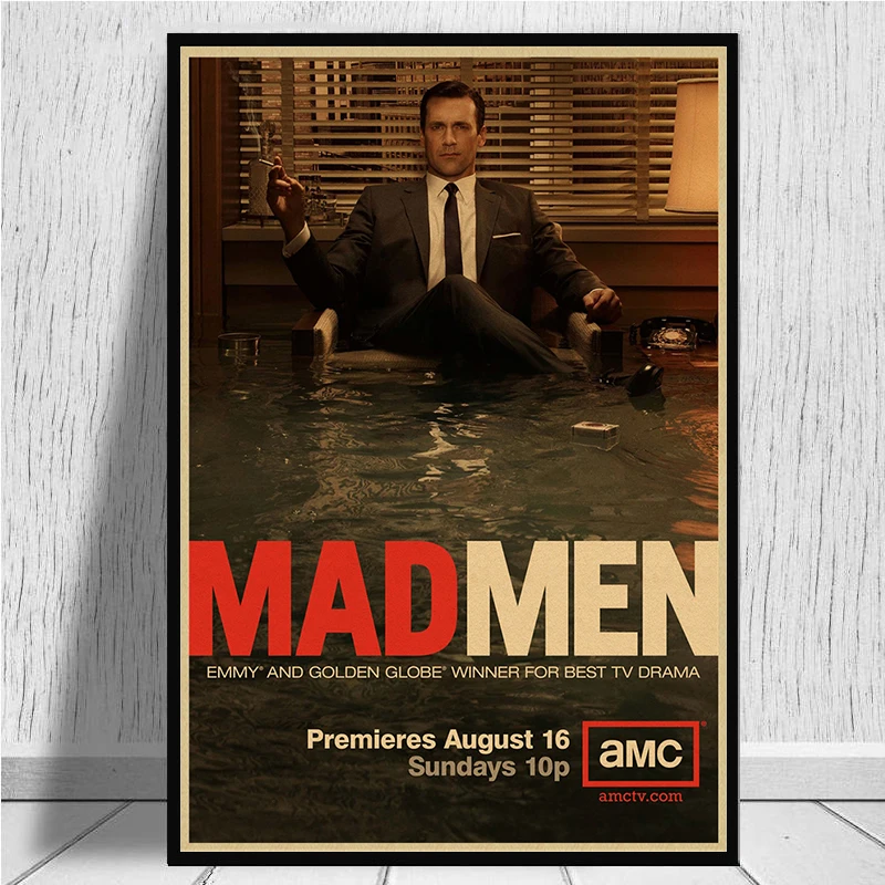 Mad men классический фильм крафт-бумага Ретро стиль декоративная печать на крафтовой бумаге настенная живопись наклейки для дома плакаты