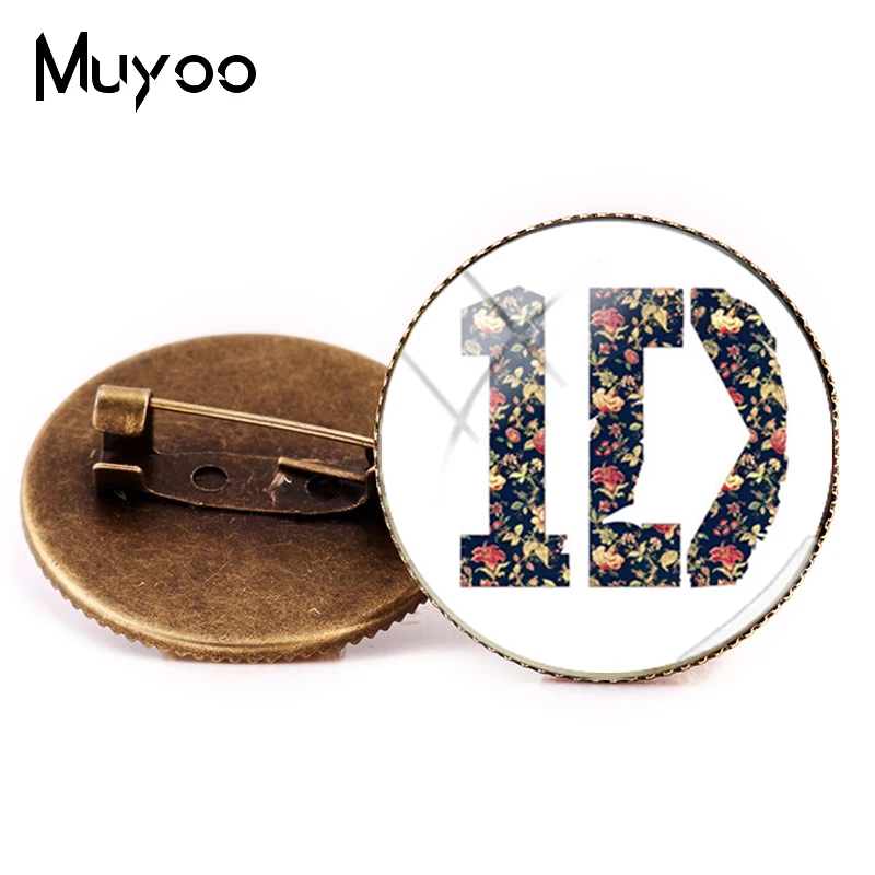 One Direction ID брошь Булавки моде Шпильки Стекло ювелирные изделия ручной работы серебро бронза фото Броши ID брошь