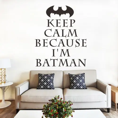Keep Calm I'm Batman английские цитаты Виниловая наклейка на стену для мальчиков декор