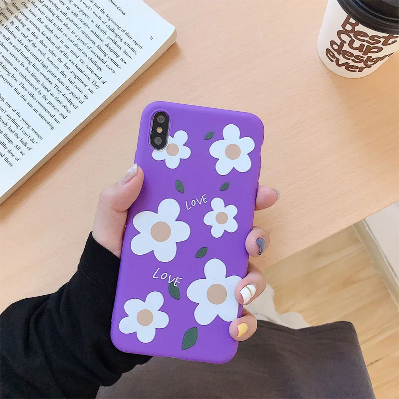 Чехол для iPhone 7 8 6 6S Plus милый чехол телефона с цветочным узором XR Xs Max X XS цвета