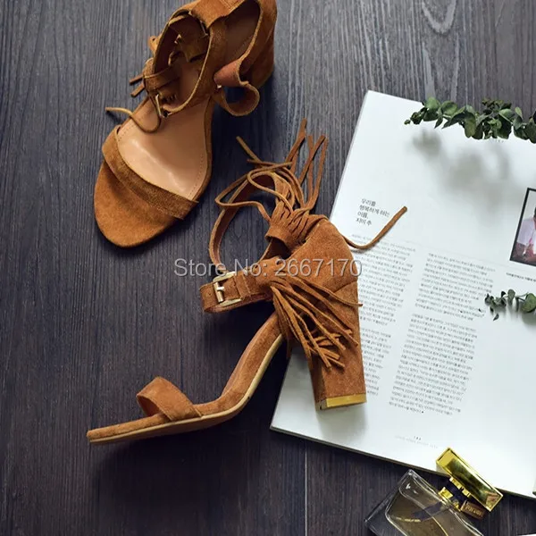 LTTL/женские сандалии гладиаторы с кисточками женская летняя обувь ремешками и