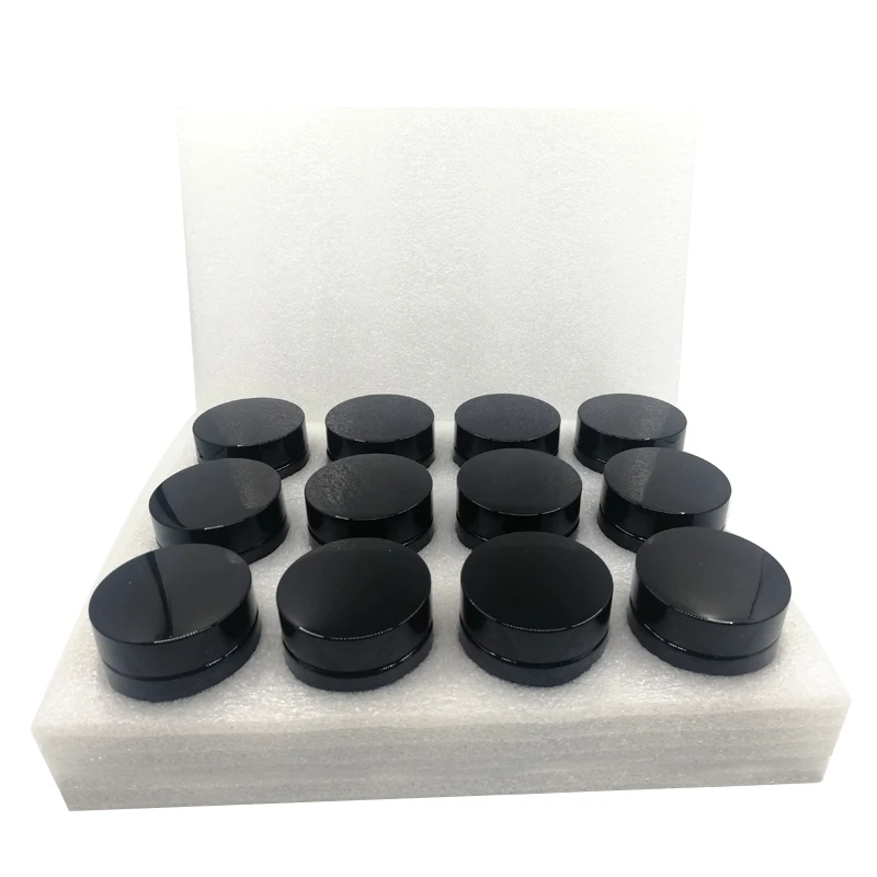 Прозрачные стеклянные банки для крема косметическая упаковка с крышкой черные